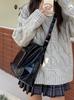2026 Estilo Coreano Nova Bolsa Casual de Grande Capacidade para o Dia a Dia Bolsa Transversal Feminina Moda Couro Encerado Bolsa de Ombro Tote Grande
