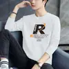 Camiseta de Manga Larga para Hombre, Transpirable, Mismo Estilo que el Estudiante Guapo, Estampado de Moda Tendencia, Talla Grande Guapo