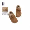 Zapatos Birkenstock para Niñas Suela Suave Zapatos Forrados de Felpa 2026 Nuevos Zapatos de Cuero para Niños Zapatos de Algodón de Invierno para Niños Grandes Zapatos Cálidos de Invierno Más Algodón