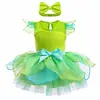 Mono de sirena navideño para bebés y niños Mono de bebé Rapunzel Elsa Traje para gatear