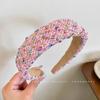Diadema marrón con calavera en la parte superior para otoño e invierno, diadema retro francesa para mujer, pinza para el pelo antideslizante para lavarse la cara, nuevo tocado para coleta de celebridad de Internet