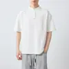 Camisa Polo Masculina Momax de Alta Qualidade com Gola Henley e Manga Curta para o Dia a Dia 2026 Novo Estilo de Verão com Patchwork Estruturado 75256