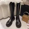 Botas Altas hasta la Rodilla Estilo Coreano para Mujer 2025 Otoño Nueva Llegada Botas Largas de Suela Gruesa Botas de Jinete Adelgazantes Botas Skinny