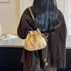 Bolsa de Suerte con Cordón Nueva Colección Otoño 2026 Transfronteriza para Mujer, Bolso de Hombro Versátil Personalizado, Bolso Cubo de Gamuza