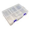 Caja de almacenamiento de plástico transparente desmontable de doble capa con 8 rejillas, caja de PP, organizador de herramientas, joyería, hardware, caja de accesorios digitales