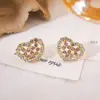 Pendientes Coreanos Rosas Huecos con Forma de Corazón y Diamantes, Dulces y Lindos, Modernos y Elegantes, Pequeños y Sencillos, Pendientes Versátiles