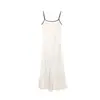Venta de liquidación: Vestido Largo de Lyocell con Cintura Fruncida Adelgazante y Tirantes para Mujer, Sin Mangas, Espalda Descubierta, Pura Tentación