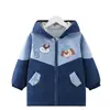 Ropa exterior impermeable y resistente a las manchas para niños, elegante abrigo de otoño e invierno, tallas mediana y grande, chaqueta de algodón con cremallera, adecuada para usar sobre la ropa