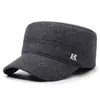 Gorra de Algodón para Hombre de Edad Media y Mayor para Invierno, Gorra Plana con Visera Resistente al Viento y al Frío para Exteriores, Protección para los Oídos, Forrada de Felpa, Cálida