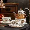 Xícara de Café Requintada de Alta Qualidade, Xícara de Chá da Tarde com Flores, Sensação de Luxo, Alto Valor Estético, Luxo Discreto, Caixa de Presente de Nicho, Cerâmica Porcelana de Osso