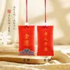 Estilo Antigo Chinês Nuvens Auspiciosas Pequeno Ponto Turístico Templo Bênção da Paz Saúde Ornamento Pendurado Sachê Bordado Bolsa Quadrada para Perfume Bolsa Vazia
