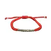 Pulsera perfecta de cuentas doradas pequeñas, hilo rojo tejido a mano, estilo étnico simple, joyería de accesorio de nicho