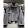 Primavera 2026 Nuevo Estilo Lana Textura Engrosada Elegante Solapa Chaqueta Corta para Mujer Venta al por Mayor H20Bw51237