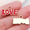 Set Mixto de 50 Accesorios de Joyería con Forma de Corazón Rojos y Rosas para Pulsera, Llavero, Colgante de Collar DIY, Charms de Aleación Esmaltada
