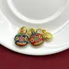Amuleto de la Suerte de Aleación Estilo Chino con Esmalte Bestia Devoradora de Oro Accesorios para Joyería DIY Juego de Tres Piezas Accesorios para Pulseras Venta al por Mayor