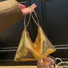 Bolsa de Ombro Único Estilo Chanel, Corrente de Lantejoulas de Luxo Leve, Bolsa Transversal Estilo Coreano, Colorida e Bonita, Versátil para o Dia a Dia, Bolsa de Axila para Mulheres