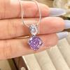 Anel de diamante roxo com pingente azul de corte rosa octogonal Millennium de luxo leve e moderno com alto teor de carbono e diamante colorido em pó de tesouro