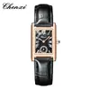 Relojes de Venta Caliente en Tiktok, Reloj de Cuarzo Cuadrado Marca Chenxi, Aleación, Venta Directa del Fabricante, Al Por Mayor en Stock, Correa de Cuero, Modelos para Hombre y Mujer