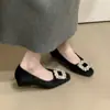Temporada do Primeiro Encontro: Sandálias de Salto Anabela Elegantes de Veludo com Strass, Novo Estilo Inverno 2025, Sapatos de Casamento Quentes Forrados com Lã, Estilo Chanel