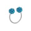 0.8 varilla acero inoxidable doble cabeza bola completa diamante forma de C aretes aro labio 20G diamante versión coreana de aretes finos suministro e-commerce