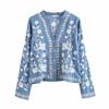 Estilo Europeu e Americano Roupas de Verão Femininas Estilo Europeu e Americano Estilo Europeu e Americano Camisa Jeans Bordada de Manga Longa para o Corpo Inteiro