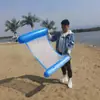 Balsa flotante inflable transfronteriza modelo nuevo hamaca para piscina balsa flotante plegable a rayas cama flotante inflable con red sillón flotante