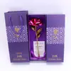 Set de regalo para evento: Rosa individual de 24 quilates en una caja de regalo; Regalo del Día de la Madre: Rosa chapada en oro; Regalo para el Día del Maestro: Flor de lámina de oro.