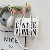 Bolso de lona con estampado de letras de nicho, informal, sencillo, para mujer, bandolera de hombro, venta al por mayor, 2024