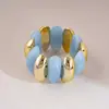 Pulseira Elástica Geométrica de Acrílico Azul Celeste Transfronteiriça Europeia e Americana, Pulseira Doce Estilo Férias, Joia com Toque de Luxo Leve e Sofisticado