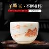 Taza de té, Taza de maestro, Taza individual, Cerámica de Dehua, Juego de té color jade, Taza de degustación, Porcelana blanca, Regalo de negocios, Estilo simple
