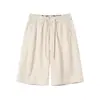 BLACKHOOP Verão Novo Vintage Estilo Old Money Todo Algodão Solto Casual Shorts de Praia Masculino K30
