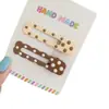 Pasador de Metal para Gotas de Aceite con Puntos de Colores para Mujer, Pinza de Pato Ondulada Dulce y Linda, Pinza de Pico de Pato sin Marcas para Flequillo de Chica Dulce y Cool, Maquillaje