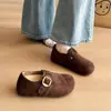 Zapatos Birkenstock de Felpa Cálida con Suela Gruesa para Aumentar la Altura Interior para Mujer, Nuevos Botas de Nieve Slip-on de Invierno, Zapatos de Algodón, Mocasines