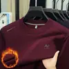Sudadera de Felpa para Hombre 2025 Invierno para Hombre Cuello Redondo Casual Cálida de Manga Larga Camiseta Base al por Mayor