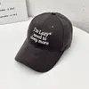 Gorra de Béisbol Bordada con Letras Ins Estilo Coreano para Hombres, Gorra de Moda Urbana de Ala Ancha para Circunferencia de Cabeza Grande, Gorra de Pico Profundo para Adelgazar el Rostro para Mujeres