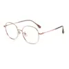Gafas de Titanio Puro Ultraligeras, Montura Redonda de 55 mm, Montura Extra Grande 98751, Aspecto Natural Que Hace que el Rostro Parezca Más Pequeño, Montura con Borde Dorado, Venta al por Mayor, Se Pueden Montar Lentes