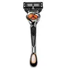 Novo Aparelho de Barbear Manual Laranja e Preto Aparelho de Barbear para Barba Masculina Lâmina de Cinco Camadas Geely Lâmina Universal de 5 Camadas