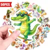 Compra directa transfronteriza de 50 lindas pegatinas de animales con temática de ciclismo para decoración personalizada, pegatinas impermeables creativas de bricolaje para planificadores