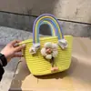 Bolsa Arcoíris Regalo de Acompañamiento Luna Llena del Bebé Regalo de Regreso Caja de Regalo Cesta Tejida a Mano de Mano para Arreglos Florales
