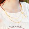 Tienda de oro con collar de mariposa de hadas de flujo de oro brillante de 24k, cadena de clavícula de alta gama para mujer, cadena doble de lujo ligera para regalo de novia