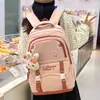 Mochila Escolar de Nuevo Modelo Transfronteriza de Gran Capacidad para Estudiantes de Secundaria, Alto Valor Estético, Estilo Workwear Estilo Ins, Mochila Ligera de Doble Hombro para Estudiantes de Primaria