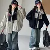 Chaquetas de Bloques de Color para Niñas Primavera y Otoño 2026 Nuevo Estilo de Otoño Abrigos Holgados para Niños Ropa Exterior de Moda para Niños Mayores Venta al por Mayor