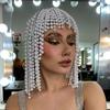 Acessório de cabelo popular da Amazon para performance de palco, tiara de pérolas, franja personalizada da moda, acessórios de cabelo, corrente para cabelo para mulheres