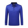 Camisa polo manga comprida com lapela e seda cobre amônia cor sólida simples fashion all-match respirável confortável esportivo lazer estampa logotipo