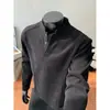 Camiseta de Manga Larga para Hombre Estilo Americano Ins Otoño Retro Nueva Patrón de Olas Nueva Tendencia Top Casual para Exteriores