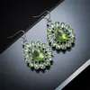 Pendientes exagerados de estilo étnico bohemio retro europeo y americano con piedra natural galvanizada de plata antigua y turquesa para mujer.