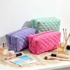 Nueva Bolsa de Maquillaje de Felpa Transfronteriza, Bolsa de Almacenamiento Cosmético Fresca y Elegante Acolchada de Alto Valor, Tela de Felpa Portátil al por Mayor