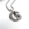 Colgante de lobo vikingo de acero de titanio combinable con todo, estilo hip hop, popular y a la moda, collar informal personalizado para hombres y mujeres.
