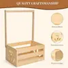 Caja de almacenamiento de artículos para bebé de madera, cesta de almacenamiento de ropa para el hogar y juguetes, tendedero de ropa para bebé, caja de almacenamiento de madera