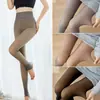 Medias, Mallas Térmicas Forradas de Felpa para Mujer, Medias Falsas Transparentes Forradas de Felpa para Invierno
